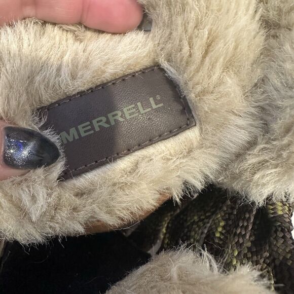 Merrel Boots Womens 8 Winterbelle Peak Waterproof Insulated Faux Fur Brown Boot - Picture 12 of 14